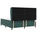 vidaXL Boxrugós ágy fejtámlával Sötétzöld 200 x 180 cm Bársony
