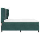 vidaXL Boxrugós ágy fejtámlával Sötétzöld 200 x 180 cm Bársony