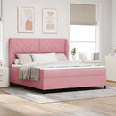 vidaXL Boxrugós ágy fejtámlával Rózsaszín 200 x 180 cm Bársony