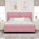 vidaXL Boxrugós ágy fejtámlával Rózsaszín 200 x 180 cm Bársony