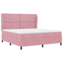 vidaXL Boxrugós ágy fejtámlával Rózsaszín 200 x 180 cm Bársony