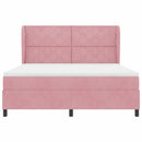 vidaXL Boxrugós ágy fejtámlával Rózsaszín 200 x 180 cm Bársony