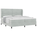 vidaXL Boxrugós ágy fejtámlával Világosszürke 200 x 200 cm Bársony