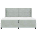 vidaXL Boxrugós ágy matracmal Világosszürke 200 x 200 cm Bársony