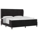 vidaXL Boxrugós ágy fejtámlával Fekete 200 x 200 cm Bársony