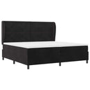 vidaXL Boxrugós ágy fejtámlával Fekete 200 x 200 cm Bársony