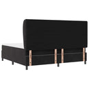 vidaXL Boxrugós ágy fejtámlával Fekete 200 x 200 cm Bársony