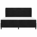 vidaXL Boxrugós ágy fejtámlával Fekete 200 x 200 cm Bársony