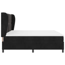 vidaXL Boxrugós ágy fejtámlával Fekete 200 x 200 cm Bársony