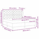 vidaXL Boxrugós ágy matracmal Sötét kék 200 x 200 cm Bársony