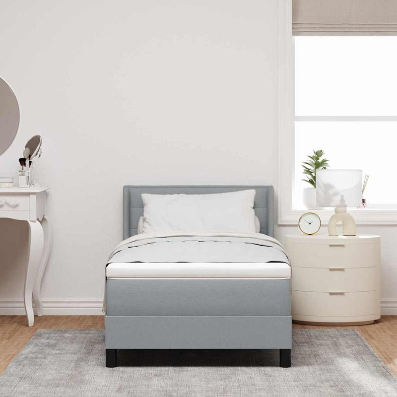 vidaXL Boxspring ágy matraccal matracmal Világosszürke 80 x 200 cm