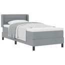 vidaXL Boxrugós ágy fejtámlával Világosszürke 200 x 80 cm szövet
