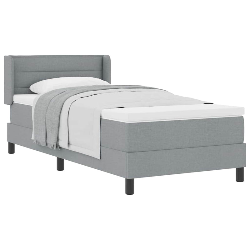 vidaXL Boxspring ágy matraccal matracmal Világosszürke 80 x 200 cm