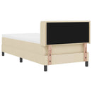vidaXL Boxrugós ágy fejtámlával Krém 200 x 80 cm szövet