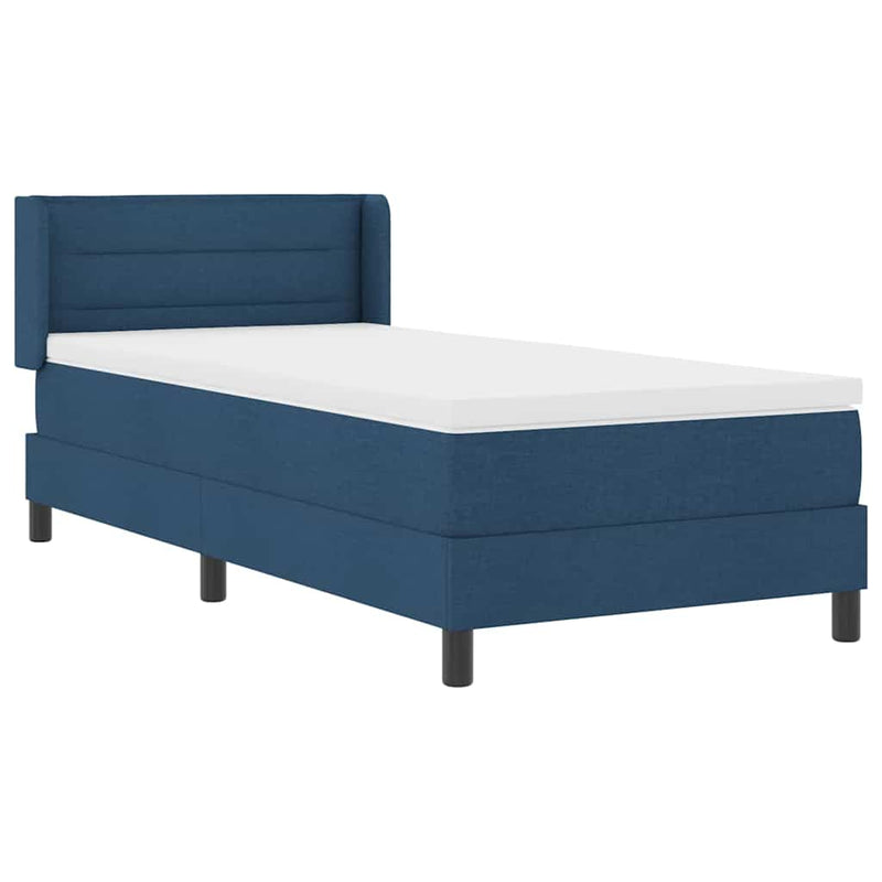vidaXL Boxspring ágy matraccal Kék 80 x 200 cm Szövet és Mérnöki Fa