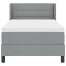 vidaXL Boxrugós ágy fejtámlával Világosszürke 190 x 90 cm szövet