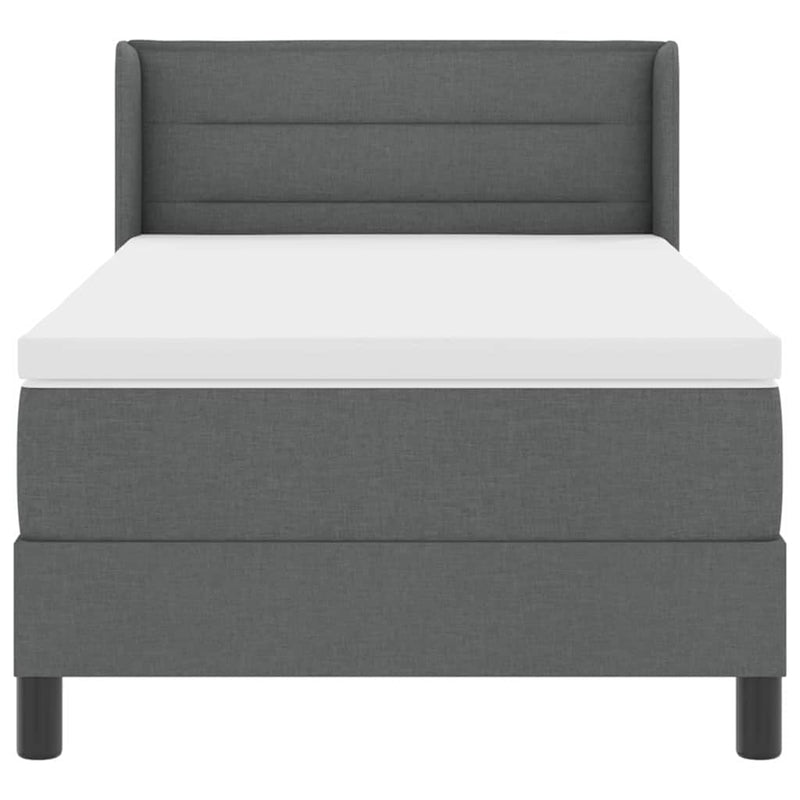 vidaXL Boxspring ágy matraccal matracmal Sötétszürke 90 x 190 cm
