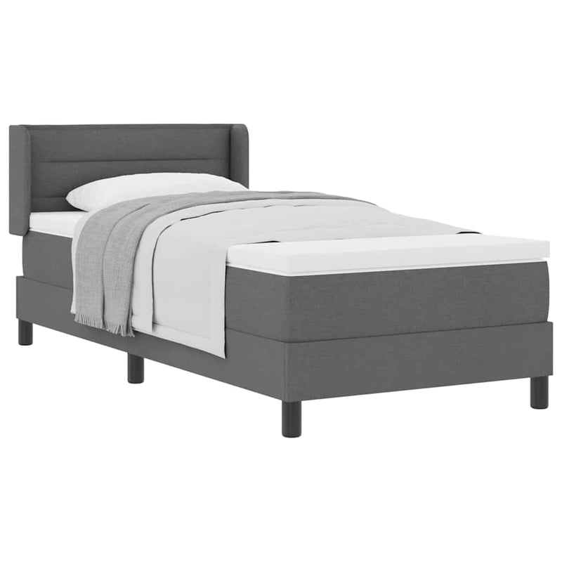 vidaXL Boxspring ágy matraccal matracmal Sötétszürke 90 x 190 cm