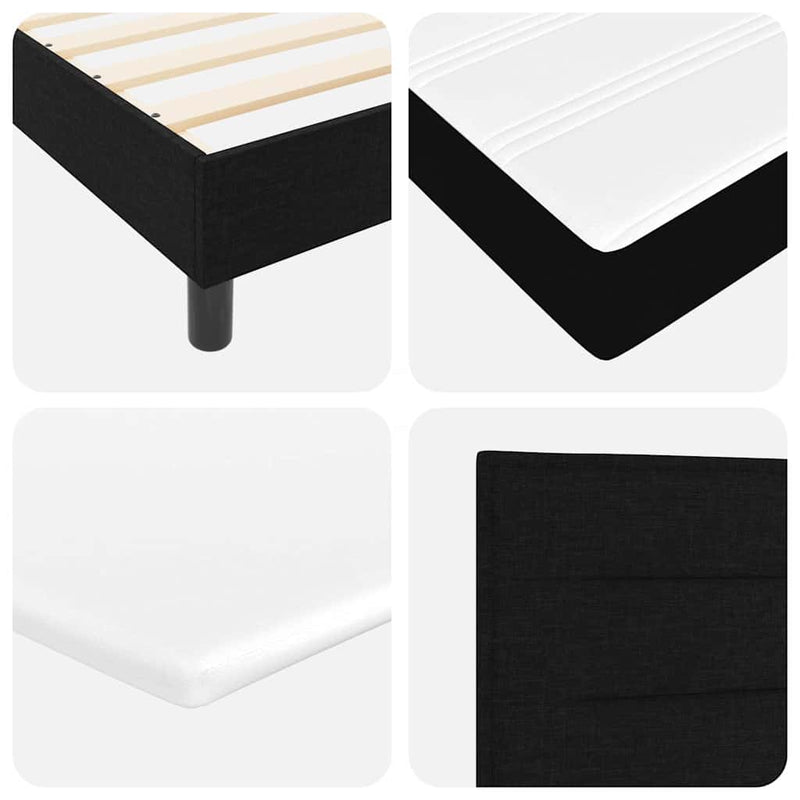 vidaXL Boxspring ágy matraccal matracmal Fekete 90 x 190 cm