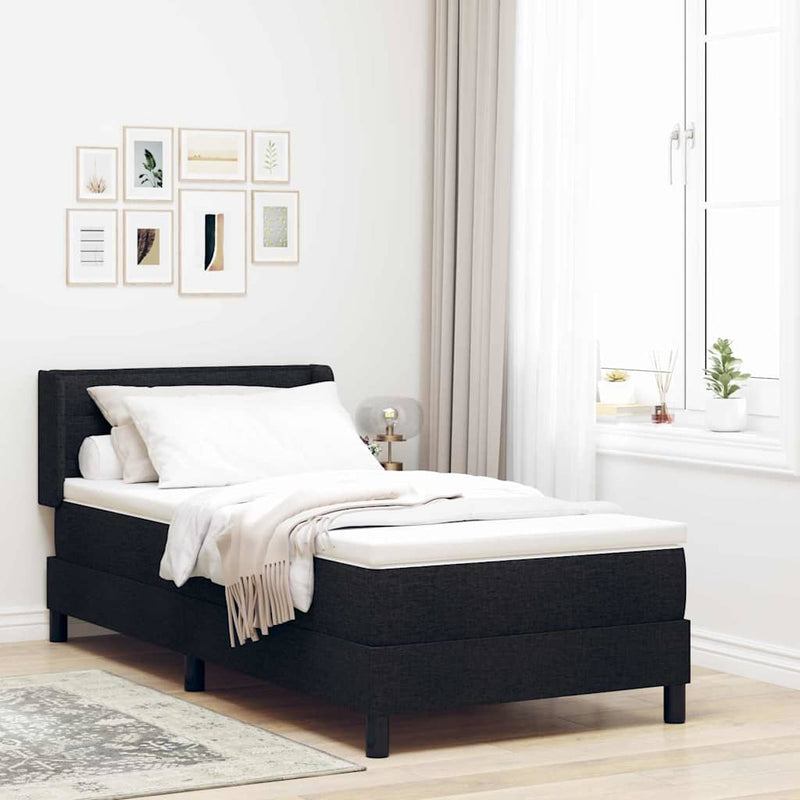 vidaXL Boxspring ágy matraccal matracmal Fekete 90 x 190 cm