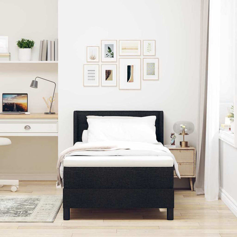 vidaXL Boxspring ágy matraccal matracmal Fekete 90 x 190 cm
