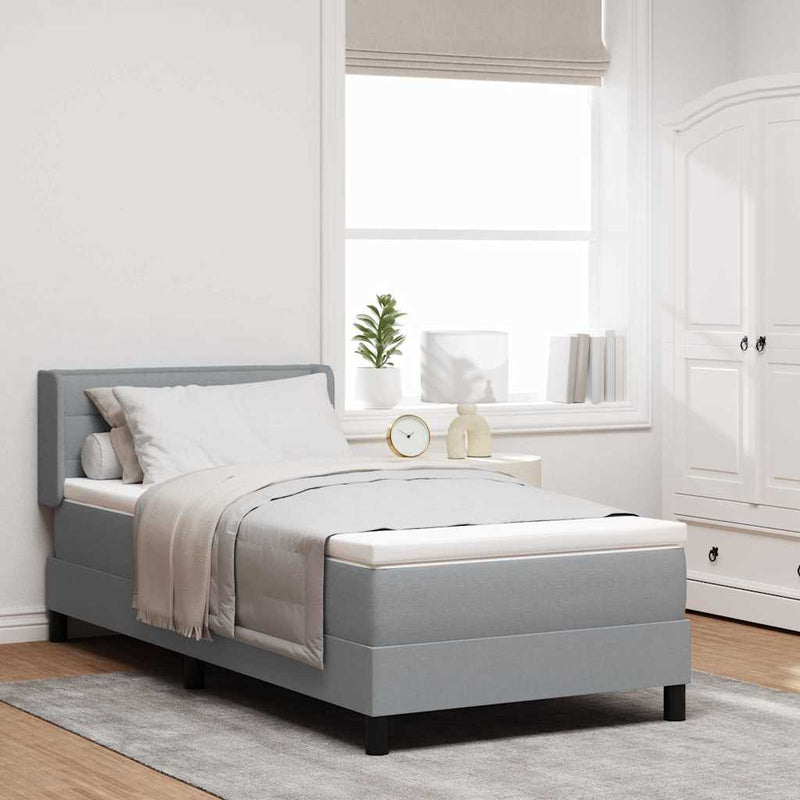vidaXL Boxspring ágy matraccal matracmal Világosszürke 90 x 200 cm