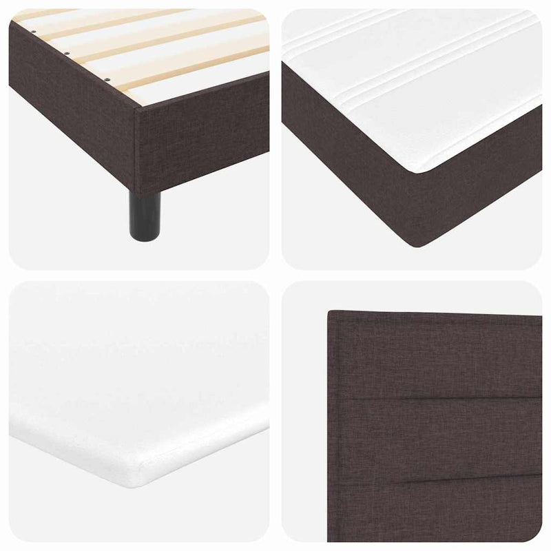vidaXL Boxspring ágy matraccal matracmal Sötét Barna 90 x 200 cm