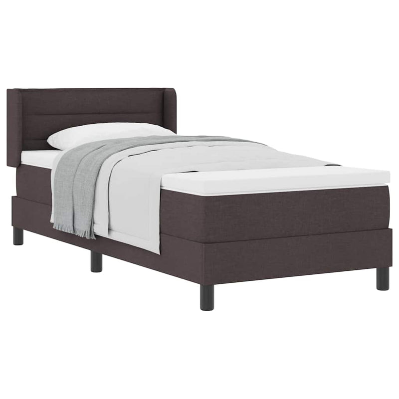 vidaXL Boxspring ágy matraccal matracmal Sötét Barna 90 x 200 cm