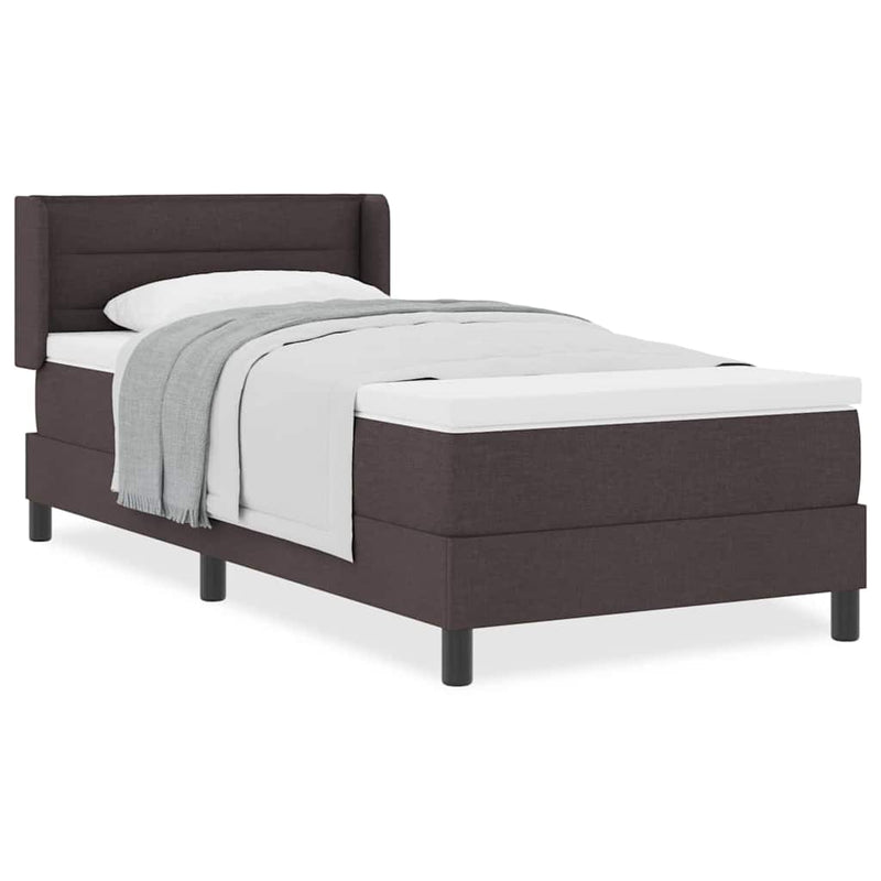 vidaXL Boxspring ágy matraccal matracmal Sötét Barna 90 x 200 cm