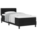 vidaXL Boxrugós ágy fejtámlával Fekete 200 x 100 cm szövet