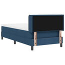 vidaXL Boxrugós ágy fejtámlával Kék 200 x 100 cm szövet