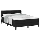 vidaXL Boxrugós ágy fejtámlával Fekete 190 x 140 cm szövet