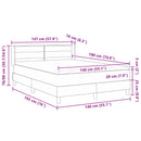vidaXL Boxrugós ágy fejtámlával Fekete 190 x 140 cm szövet