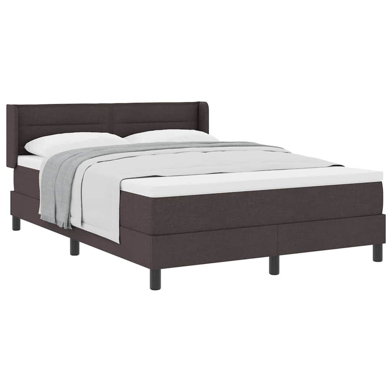 vidaXL Boxspring ágy matraccal matracmal Sötét Barna 140 x 190 cm
