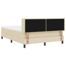 vidaXL Boxrugós ágy fejtámlával Krém 190 x 140 cm szövet