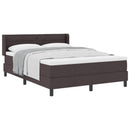 vidaXL Boxrugós ágy fejtámlával Sötét Barna 200 x 140 cm szövet