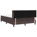 vidaXL Boxrugós ágy fejtámlával Sötét Barna 200 x 140 cm szövet