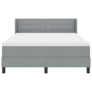 vidaXL Boxrugós ágy fejtámlával Világosszürke 200 x 160 cm szövet