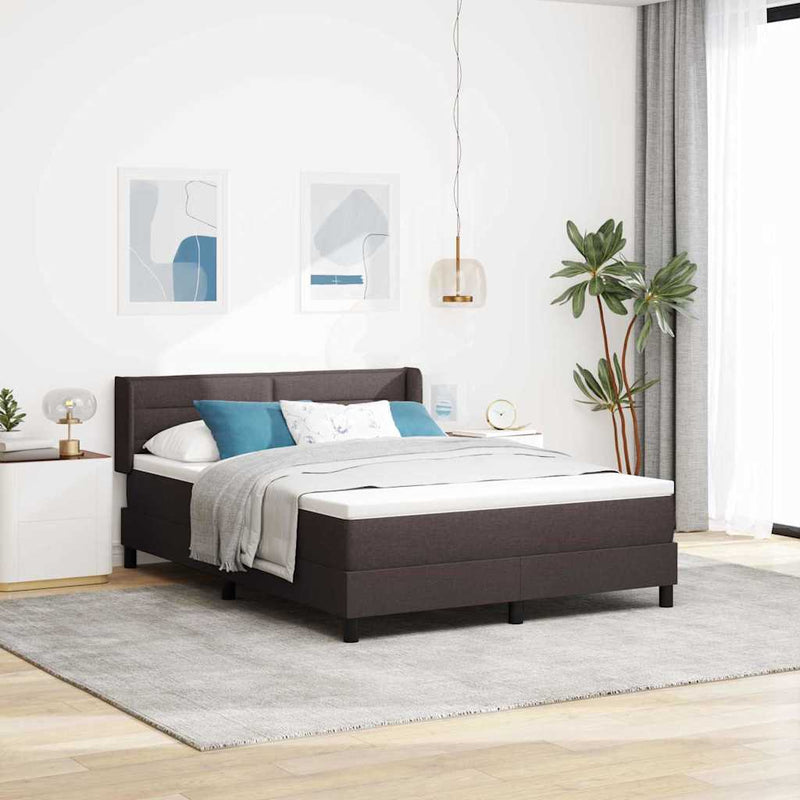 vidaXL Boxspring ágy matraccal matracmal Sötét Barna 160 x 200 cm
