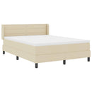 vidaXL Boxrugós ágy fejtámlával Krém 200 x 160 cm szövet