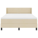 vidaXL Boxrugós ágy fejtámlával Krém 200 x 160 cm szövet