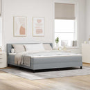 vidaXL Boxrugós ágy fejtámlával Világosszürke 200 x 180 cm szövet