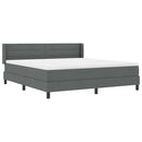 vidaXL Boxrugós ágy fejtámlával Sötétszürke 200 x 180 cm szövet