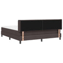 vidaXL Boxrugós ágy fejtámlával Sötét Barna 200 x 180 cm szövet