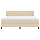 vidaXL Boxrugós ágy fejtámlával Krém 200 x 180 cm szövet