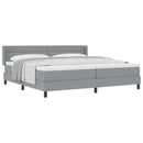 vidaXL Boxrugós ágy fejtámlával Világosszürke 200 x 200 cm szövet