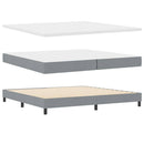 vidaXL Boxrugós ágy fejtámlával Világosszürke 200 x 200 cm szövet