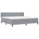 vidaXL Boxrugós ágy fejtámlával Világosszürke 200 x 200 cm szövet