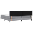 vidaXL Boxrugós ágy fejtámlával Világosszürke 200 x 200 cm szövet