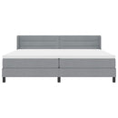 vidaXL Boxrugós ágy fejtámlával Világosszürke 200 x 200 cm szövet